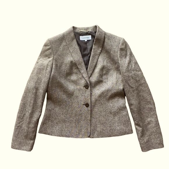 Calvin Klein Wool Blend Two-Button Blazer Size 8 NWOT - Picture 1 of 15